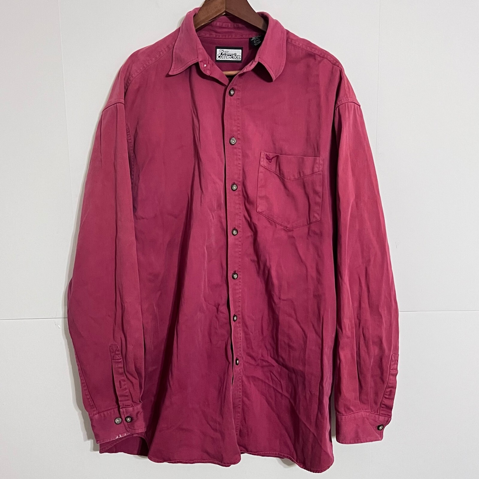 トップス 80s 90s \"PURA-SETA\" big silk shirt RED 80's Men's Dark Red Silk Shirt // Vintage Short Sleeve