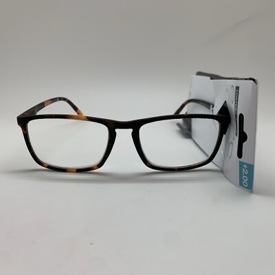 FG119 FOSTER GRANT EZ2C  + 2.00  COREY BRN BROWN Reading Readers glasses