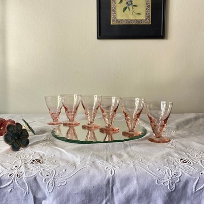 6 petits verres art déco rose 6 cl  ACC-7584