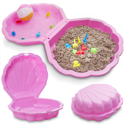 ONBEST  Sandkasten Sandbox Bademuschel Strand Kunststoff Sand Wasser Muschel