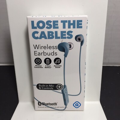 GEMS Lose The Cables Wireless Bluetooth Earbuds w/ Built In Mic & Controls New