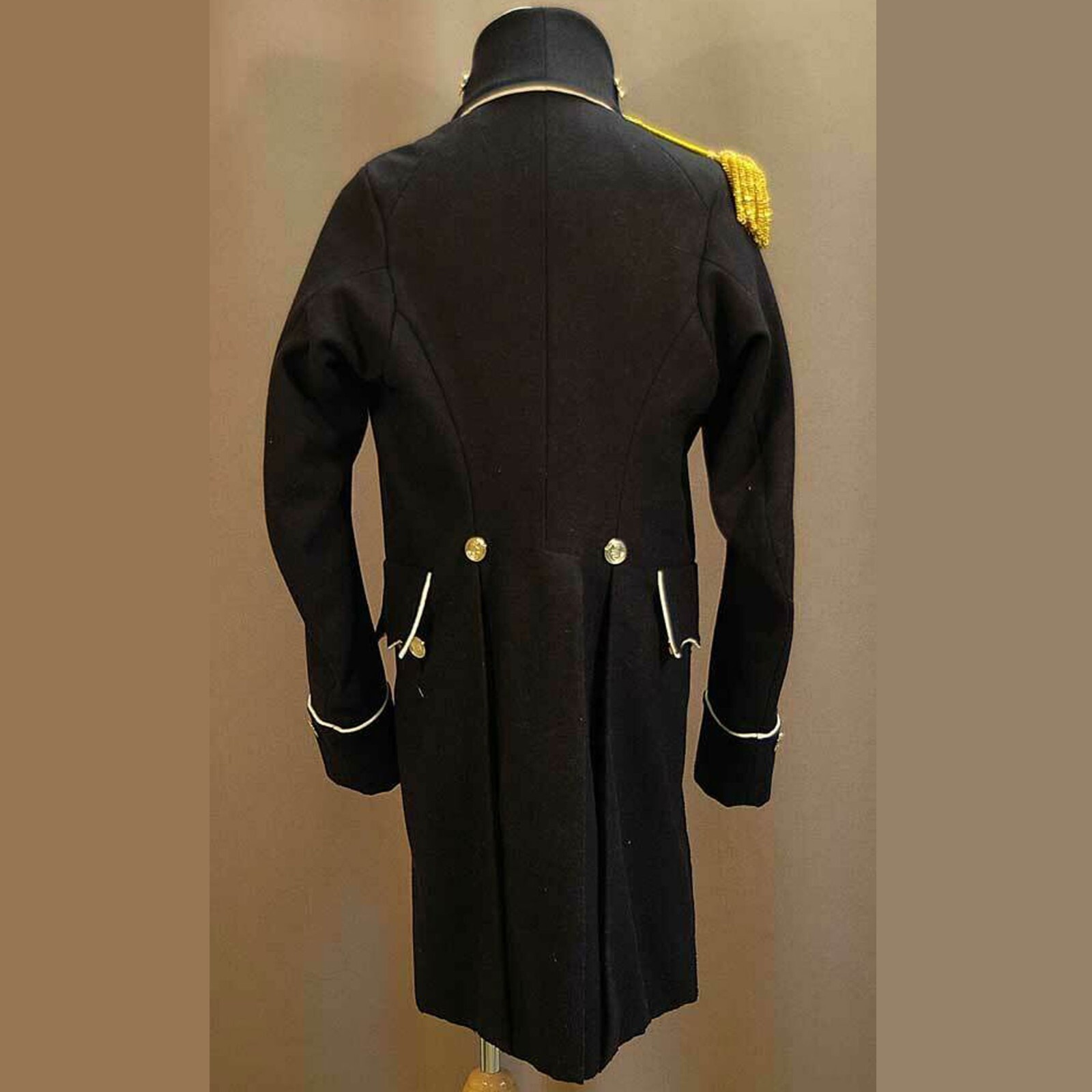 Pre-owned Handmade Men's British Royal Navy Lieutenant Undress Military Jacket In Black