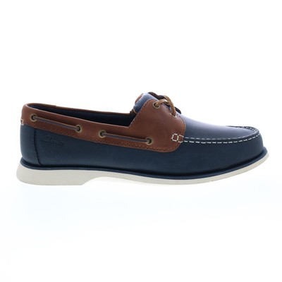 

Clarks Port View 26108698 Мужские синие кожаные лоферы и слипоны Мокасины, Синий, Clarks Port View