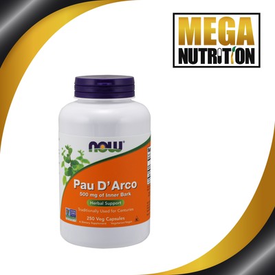 NOW Foods Pau D'arco 500mg 250 Veg Capsules Inner Bark Herbal Supplement