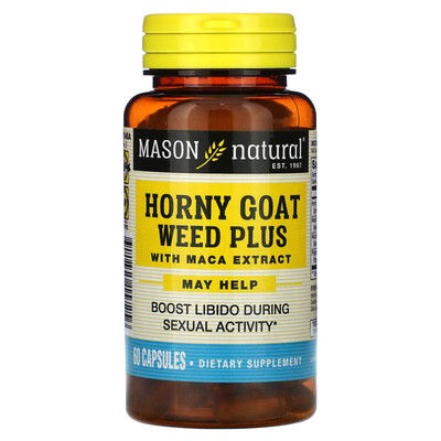 Horny Goat Weed Plus, с экстрактом маки, 60 капсул