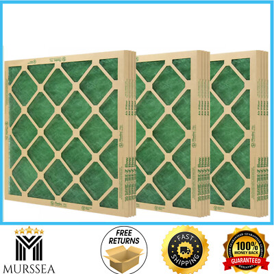 12 Pack Flanders Precisionaire Nested Glass Air Filter - 20'' x 20'' x 1'', Green