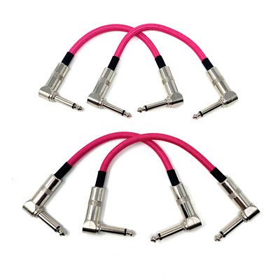 Strukture Set of Four (4) Manic Magenta (Neon Pink) Woven 6'' Patch Cables,