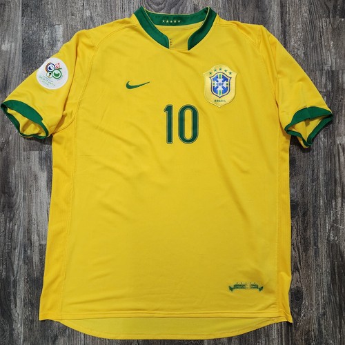 2006 Nike Brazil Home Soccer Jersey Ronaldinho Men XL PSG