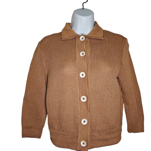 トップス vintage brown faded cardigan Women's Knitted Button Down Cardigan Grandpa Sweaters
