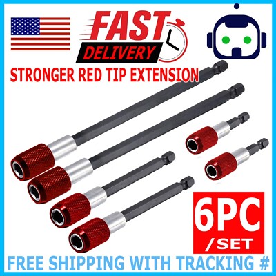 6PC 1/4'' Hex Shank Holder Drill Bit Screwdriver Extension Quick Release Magnetic