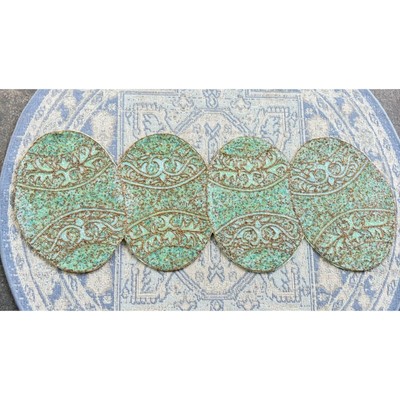 Pier 1 Imports Beaded Turquoise & Gold Egg Table Runner Easter Luxury HTF