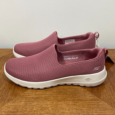 Skechers Womens Go Walk Joy Aurora Slip On Sneakers 7.5 Mauve Mesh Lightweight