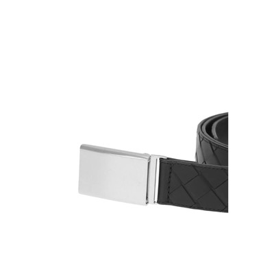 Pre-owned Bottega Veneta Intrecciato Woven Belt In Black