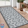 Joydeco Runner Rug 2x5 Non Slip Machine Washable Vintage Hallway Carpet Runner, Low Pile Lightweight Chenille Print Rugs for Entryway, Hallway, Bedroom, Kitchen and Corridor, Black White Grey