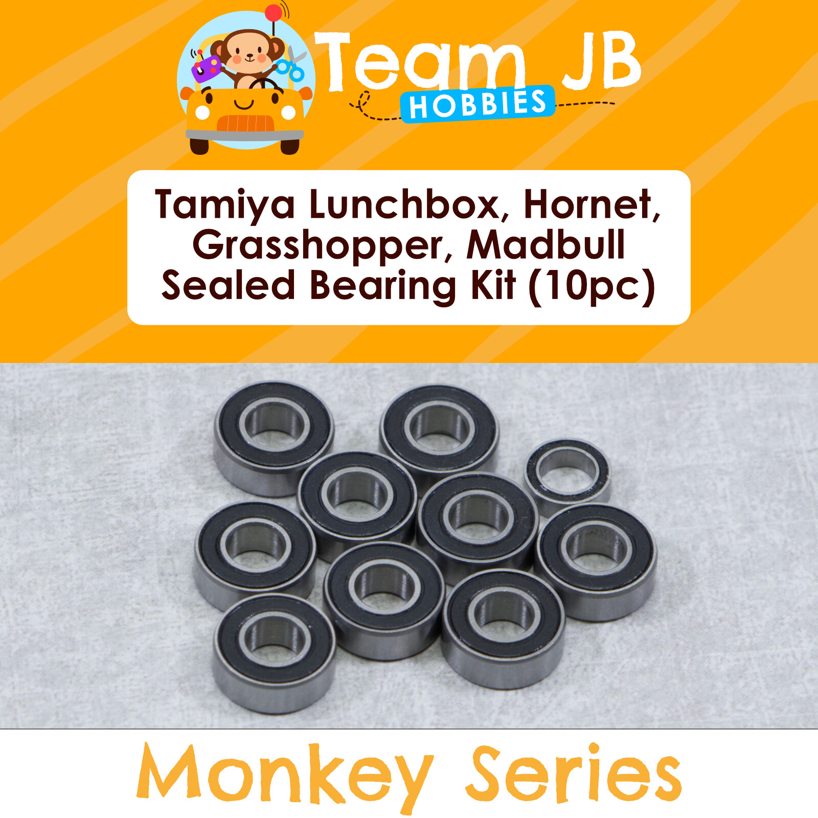 Tamiya Lunch Box, Grasshopper, Hornet, Madbull (CW-01)-10 Pc Sealed Bearings Kit