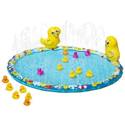 Banzai Jr. Duck Duck Splash 48'' Outdoor Summer Water Play Mat, Ages 18 months +