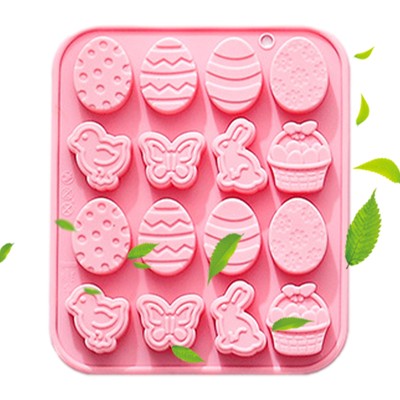 Easter Themed Egg Mold Silicone Cake DIY Art 16 Cavities Kitchen Baking Molds