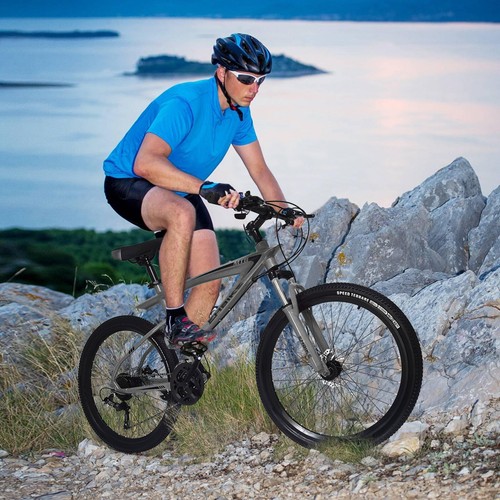 26" Fat Tire Mountain Bike 21 Speed Bicycle High-Tensile Aluminum Frame MTB