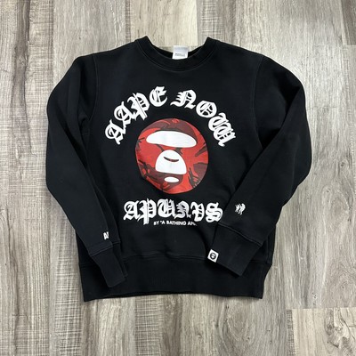 AAPE By A Bathing Ape (Bape) Face Logo Long Sleeve Crewneck Kid's Size Small S