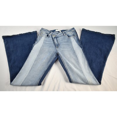 Vervet by Flying Monkey Tri Color Cross Button Flare Jeans 28 T5740A