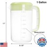 Jucoan 2 Pack 1 Gallon Plastic Pitcher with Lid, Clear Ice Tea Pitcher for Fridge, Large Water Carafe Jug Beverage Pitcher with 3 Position Pour Spout Lid, Handle,Scale for Home, Party