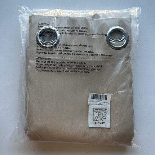 RYB HOME Outdoor Curtains for Patio - Waterproof Blackout Solar Curtains 84Wx95L