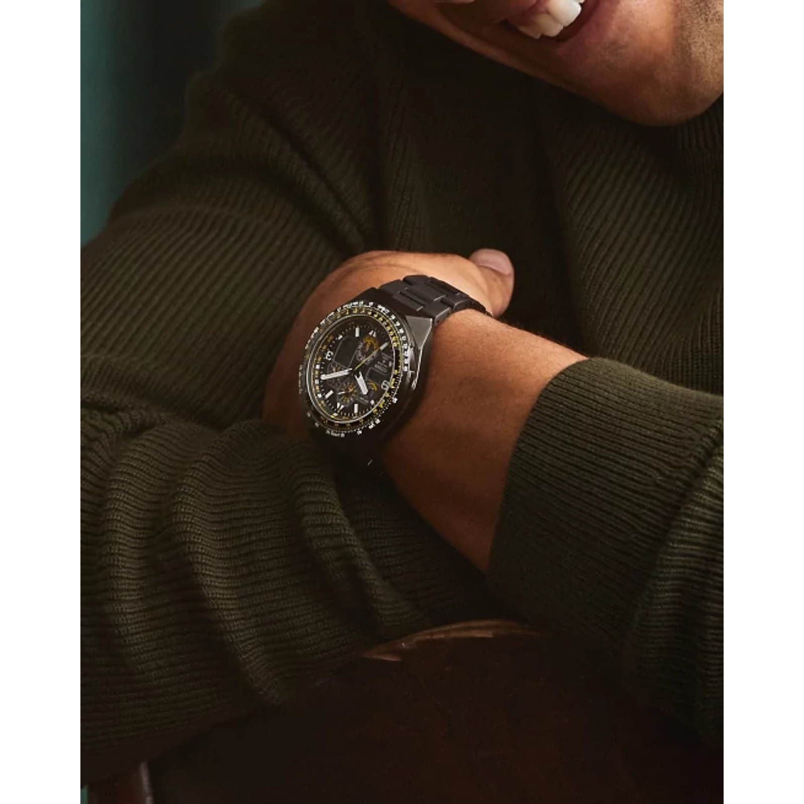 CITIZEN Eco-Drive ブラック メンズ腕時計 Citizen Men's Eco-Drive Ecosphere Black IP Chronograph Watch