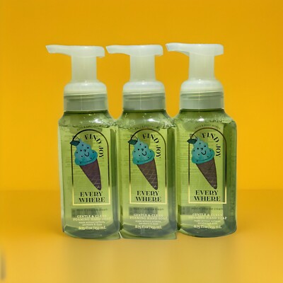 NEW Bath & Body Works Mint N' Chip Ice Cream  Foaming Hand Soap 8.75 oz Lot of 3