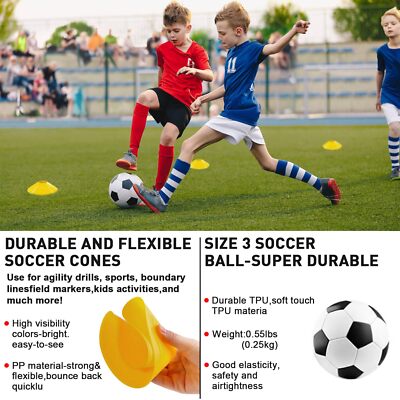 MDTMR Kids Soccer Goals for Backyard Set of 2 6x4 ft Soccer Nets for Backyar