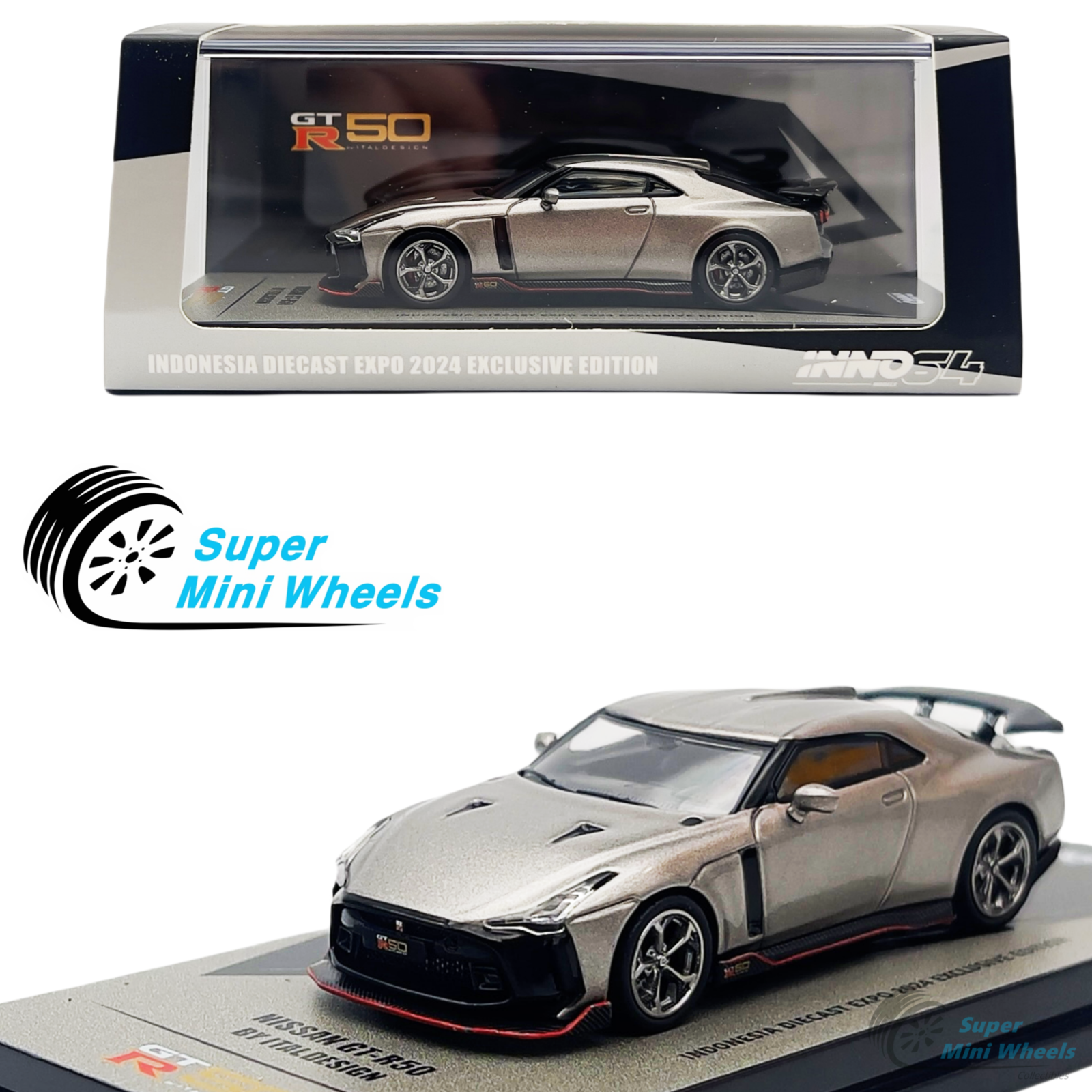 INNO64 1:64 Nissan GT-R50 By Italdesign Silver - 2024 IDE INNO64 1:64 Nissan GT-R50 By Italdesign Silver - 2024 IDE