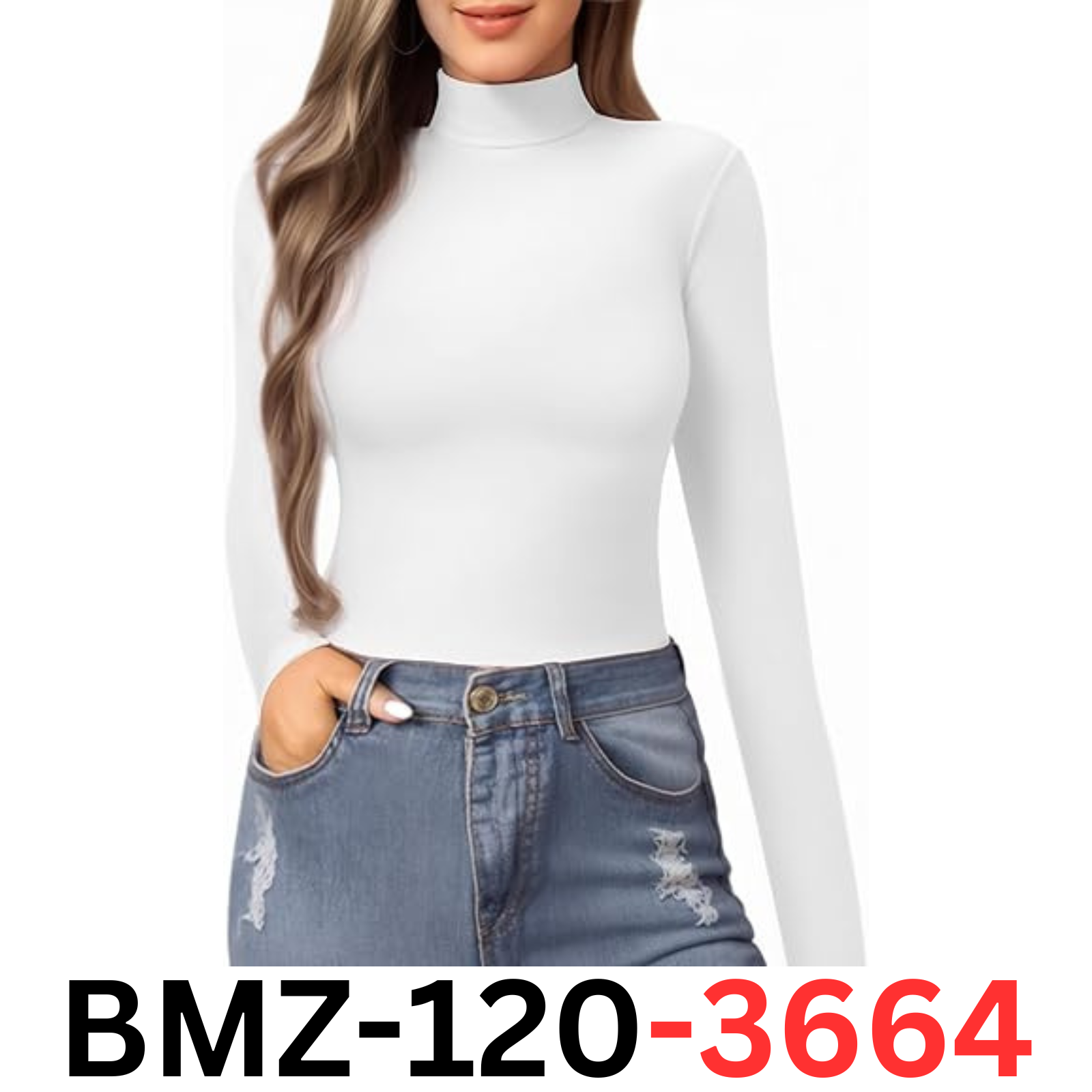 MANGOPOP Women's Mock Turtle Neck Slim Fit Long Sleeve T Shirt Tight Tops Tee, L