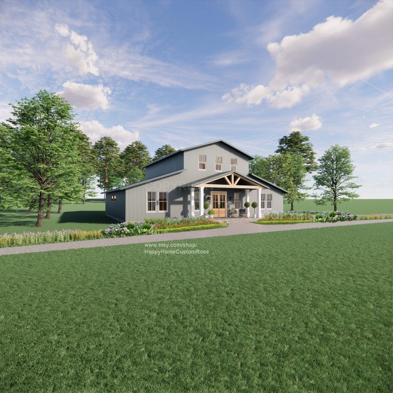Hayloft Haven Two Story Monitor Style Barndominium House Plans -