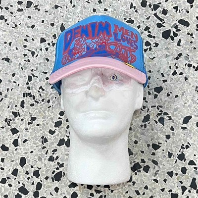 KAPITAL “DENIM MAN LOVES CATS” COTTON CANDY TRUCKER HAT