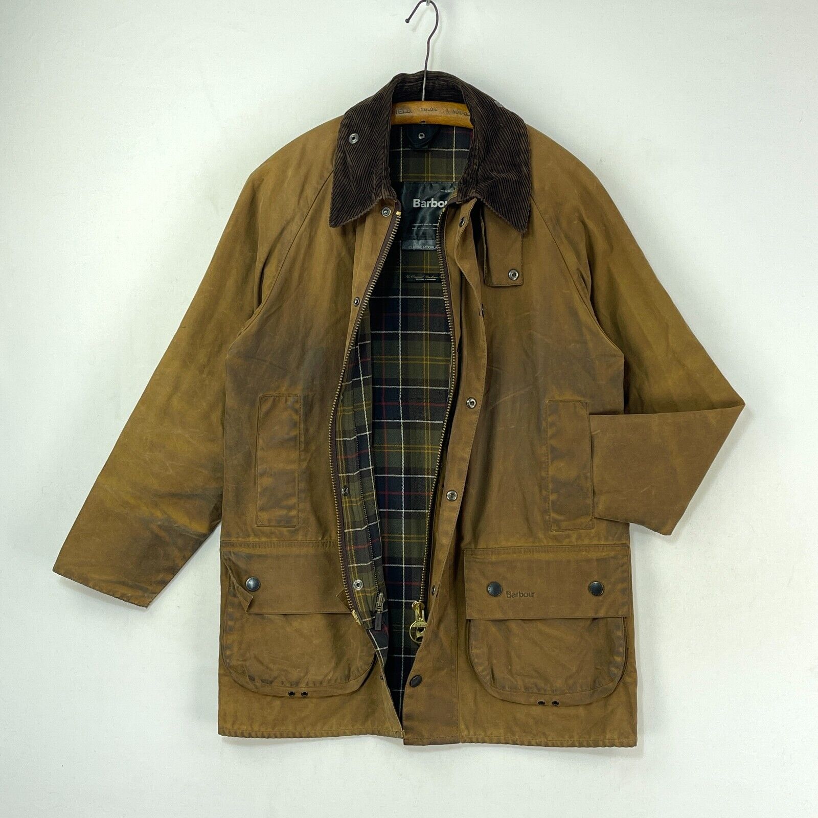 Barbour Classic Moorland Wax Jacket Mens C38 Medium Brown Barbour Classic Moorland Wax Jacket Mens C38 Medium Brown