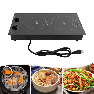 Electric Hob Cook Top Stove 110V Induction Cooktop 2 Burners Ceramic Cooktop 