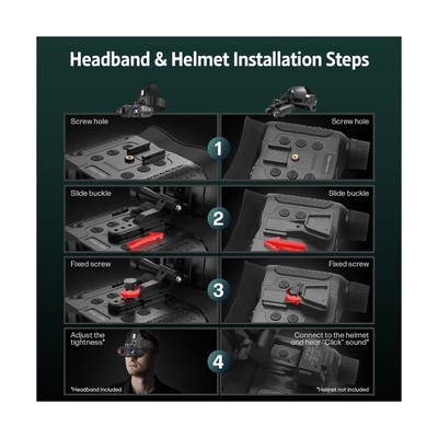 ArzzuNiu Head-Mounted Night Vision Goggles - Rechargeable Hands Free Night Vi...