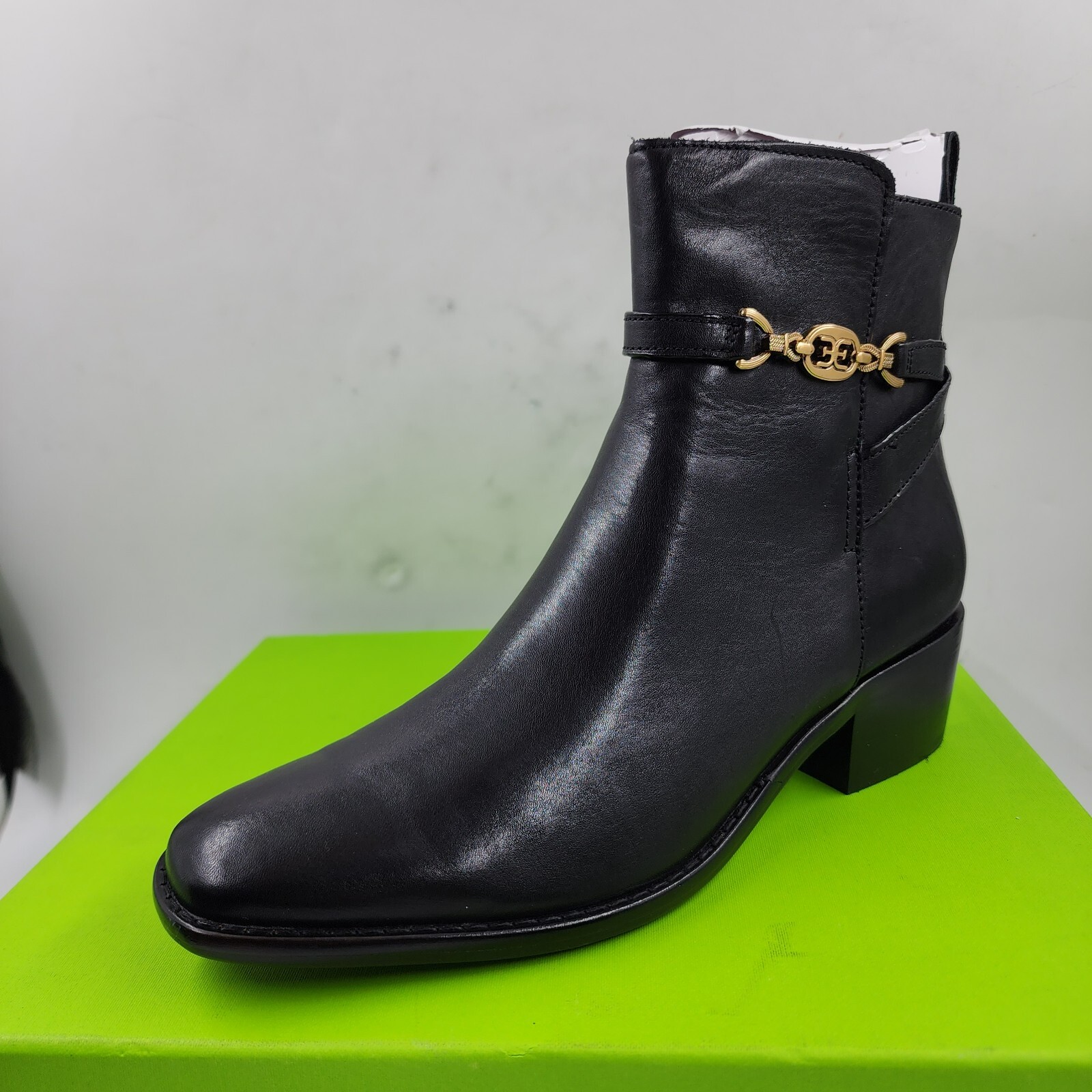 Sam Edelman Brawley Buckled Pointed Ankle Boots Women's 7 Black Side Zip Closure - Picture 13 of 16