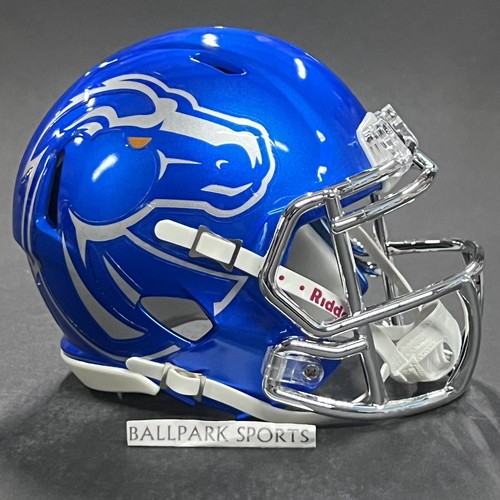Boise State Broncos Speed Mini Helmet Riddell NCAA Blue 2024 Chrome Mask NEW!