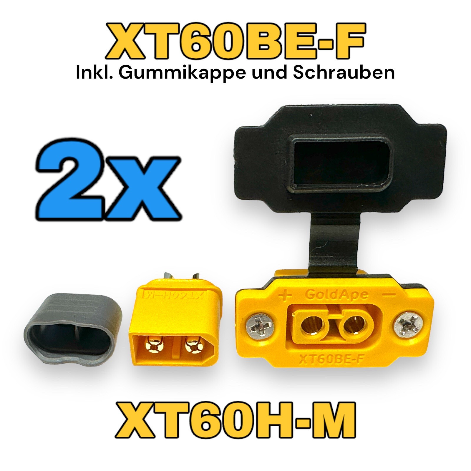 4 Stück Original XT60 Stecker – Goldkontakte, Mit Schrauben, Für Drohnen & RC-Modelle