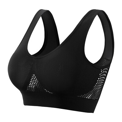 Women's Sports Bra Breathable Cool High-Impact Fitness Support Bras Wirefree Top
