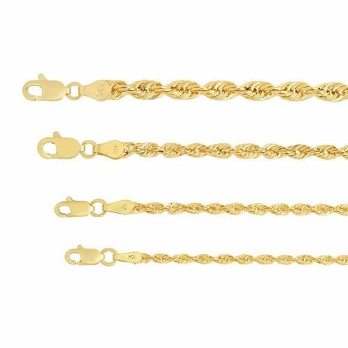 アクセサリー 10K Gold Rope Necklace 56cm 2mm 10K Solid Gold Rope Chain Gold Rope Chain Necklace 2mm 2.5mm