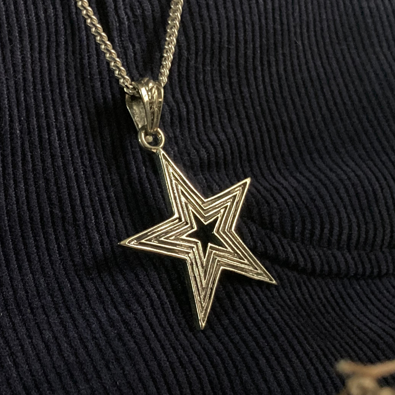 star pendant necklace unisex sterling silver 925 biker