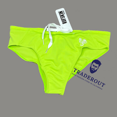 Rufskin Men Key lime Green Nicolo shimmering swim Sunga brief swimwear size S