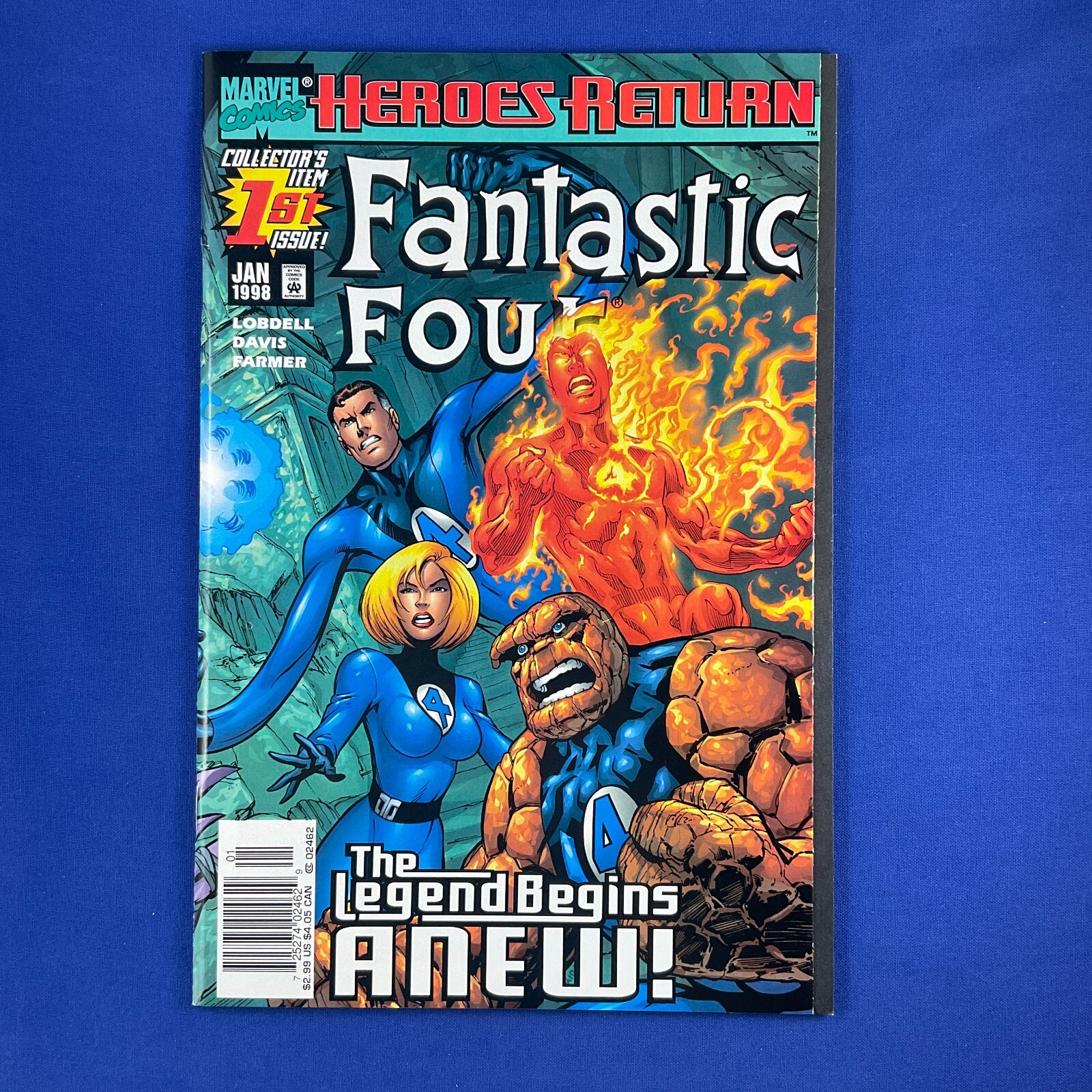 8P channel 4 Vol.1～3 Fantastic Four (Vol.3) #1 NEWSSTAND UPC Heroes Return Marvel