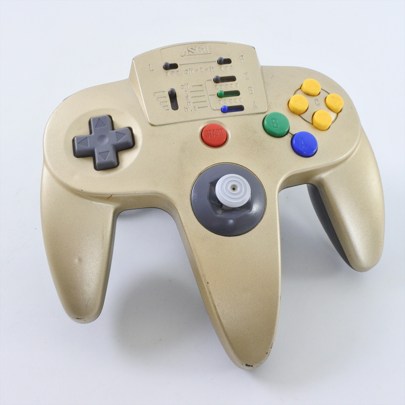 任天堂64 ASCII PAD 64 Controller KINTO ASC-0901 Tested Gold For