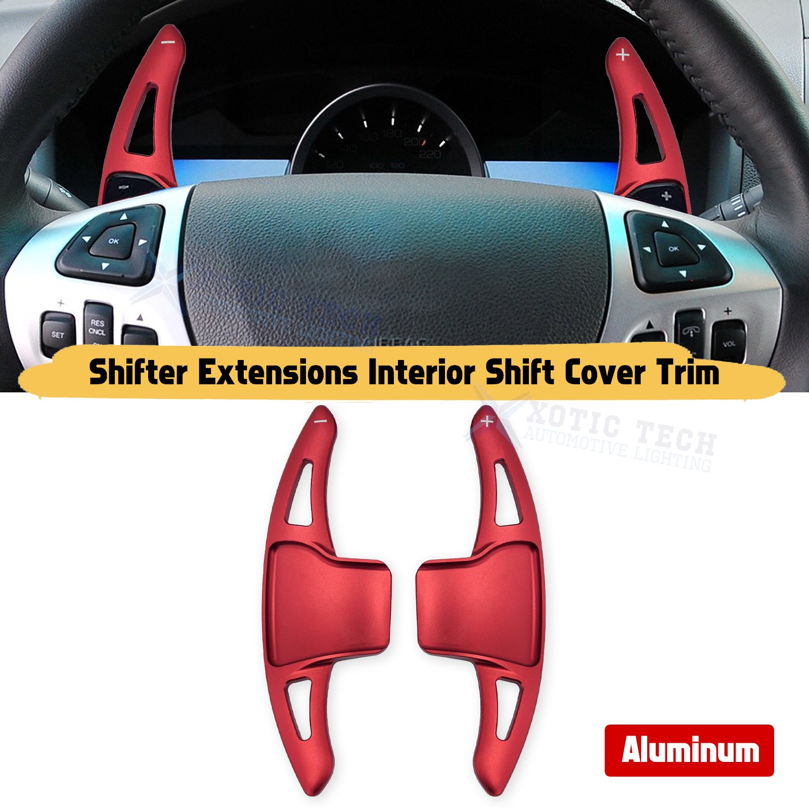 Red Large Paddle Extended Shifter Trim For Ford Explorer 2013-2019 Accessories