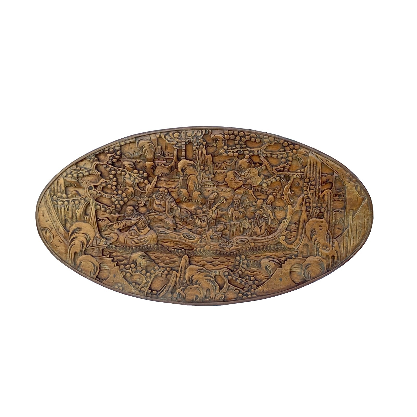 Chinese Vintage Relief 8 Immortals Oval Shape Wood Wall Art cs7290S Chinese Vintage Relief 8 Immortals Oval Shape Wood Wall Art cs7290S