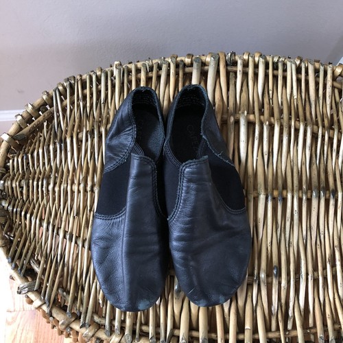 CAPEZIO Child's Black LEATHER Split Sole JAZZ Dance SHOES Size 7