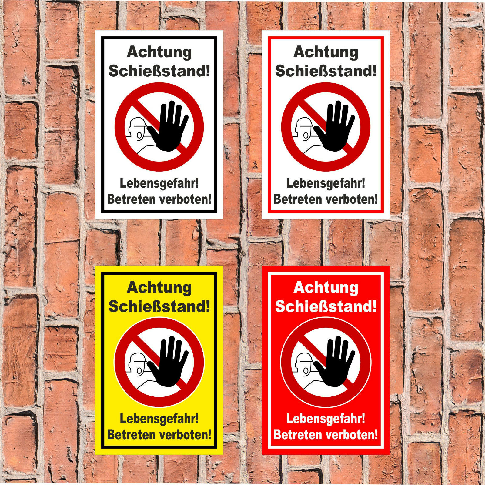 Schild - Achtung Schießstand! Lebensgefahr! - in 4 Größen - S00356-020