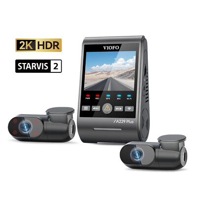 VIOFO A229 Plus 3CH 2K+2K+1080P HDR, WiFi, GPS, STARVIS 2, Rear/Interior Camera
